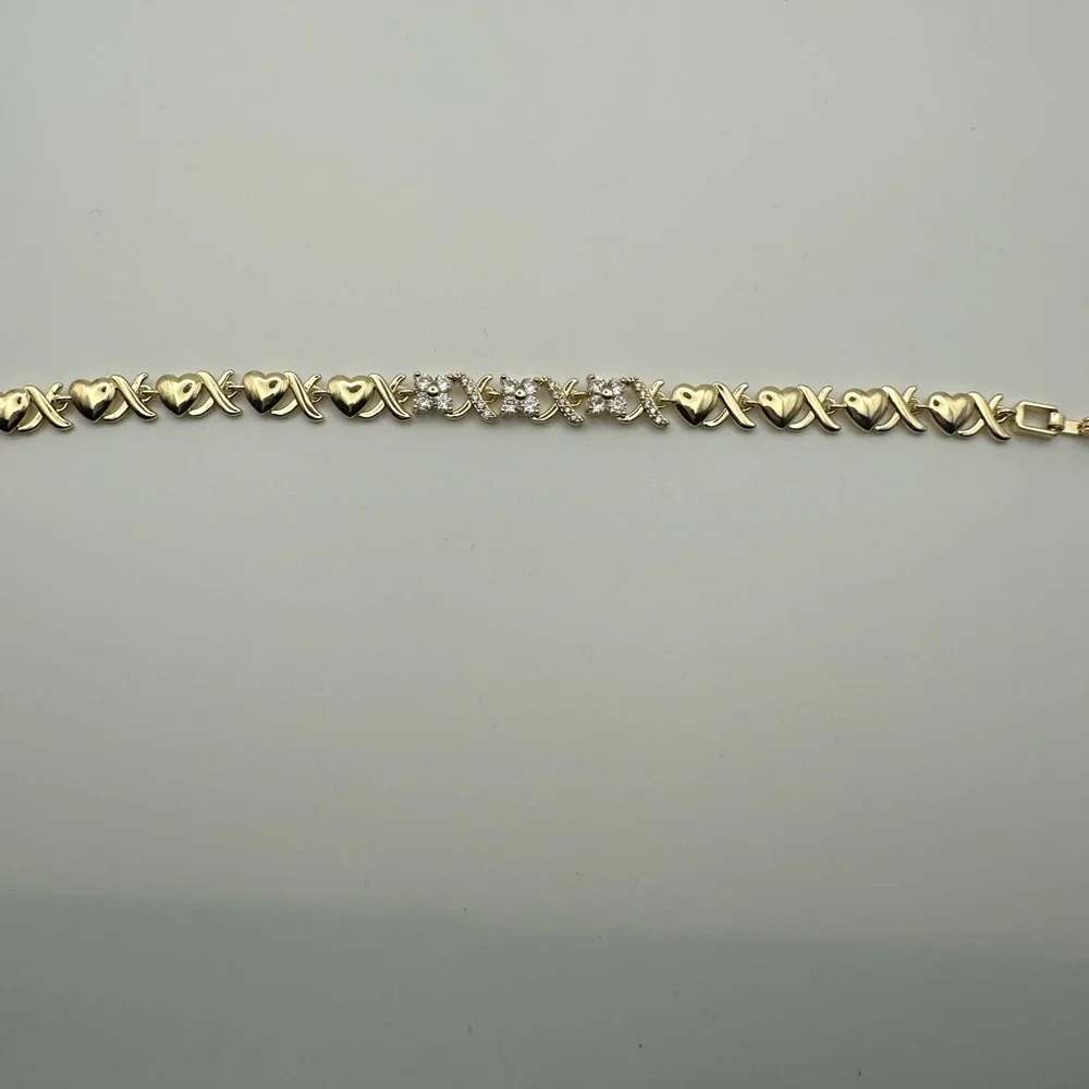 Hugs and Kisses Heart Gold Bracelet - Women Jewelry